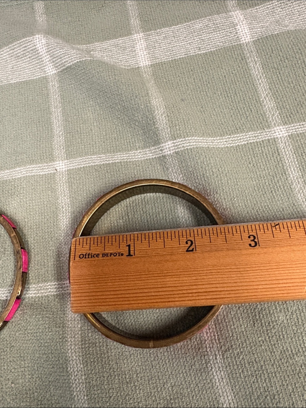 Bronze-Tone Stackable Bracelets with Pink Accents - Picture 4 of 10